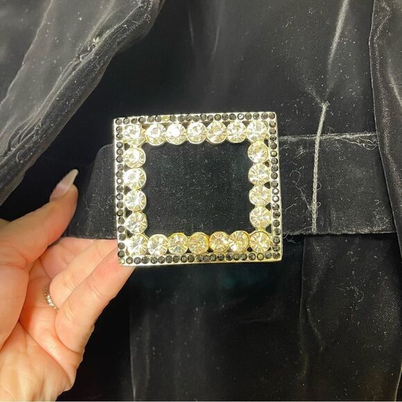 Kiki Hart New York Vintage Velvet Two Piece Cocktail Dress Set Black - Picture 4 of 10